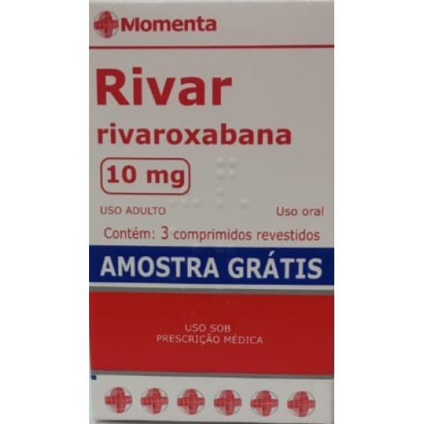 Rivar - rivaroxabana 10mg - 3 comprimidos